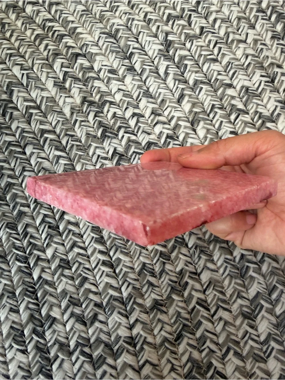 Beautiful new Thulite pink crystal slab stone decor
